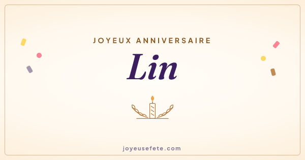 Image « Joyeux anniversaire Lin » au format large