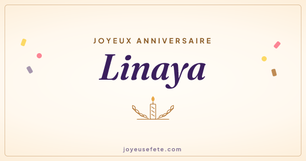 Image « Joyeux anniversaire Linaya » au format large
