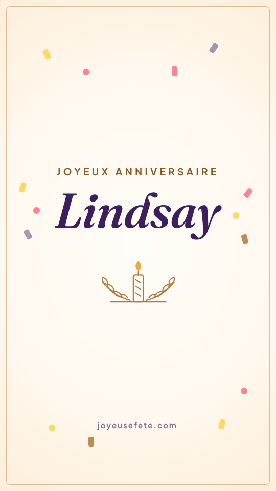 Image « Joyeux anniversaire Lindsay » au format story