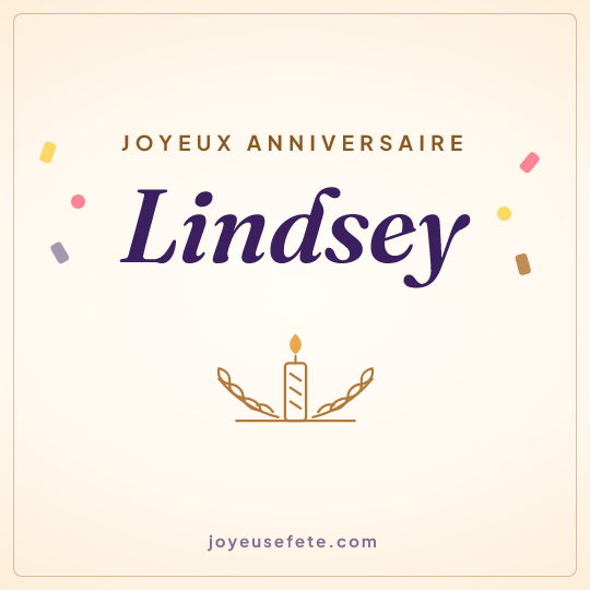Image carrée « Joyeux anniversaire Lindsey » pour WhatsApp