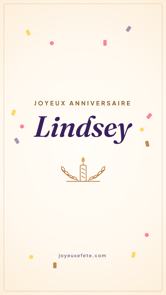 Image « Joyeux anniversaire Lindsey » au format story