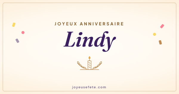 Image « Joyeux anniversaire Lindy » au format large