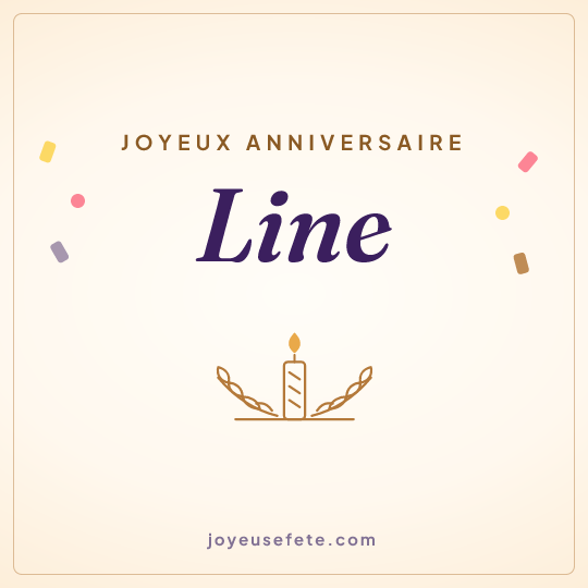 Image carrée « Joyeux anniversaire Line » pour WhatsApp
