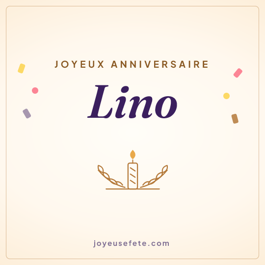 Image carrée « Joyeux anniversaire Lino » pour WhatsApp
