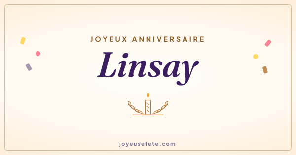Image « Joyeux anniversaire Linsay » au format large