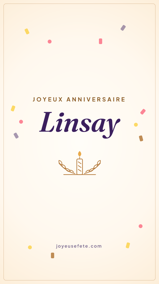 Image « Joyeux anniversaire Linsay » au format story