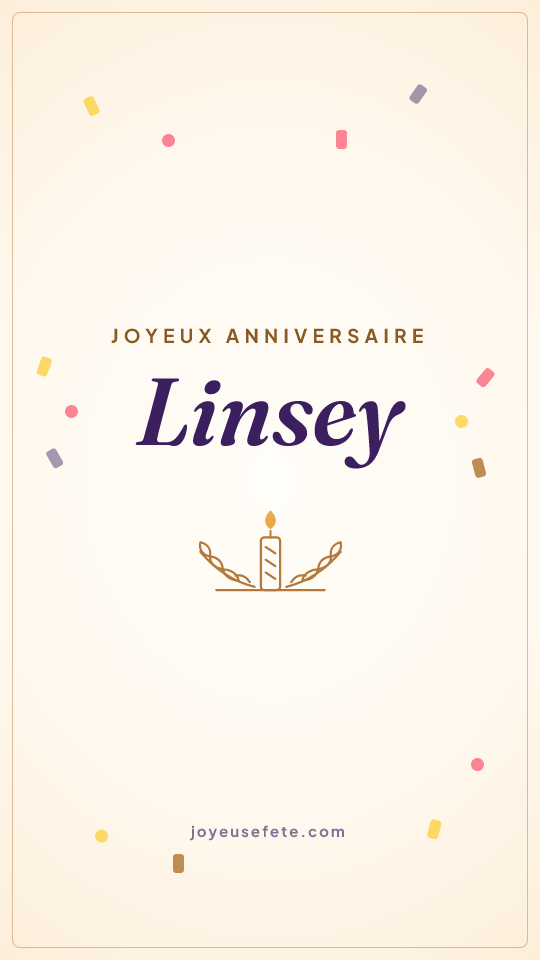 Image « Joyeux anniversaire Linsey » au format story