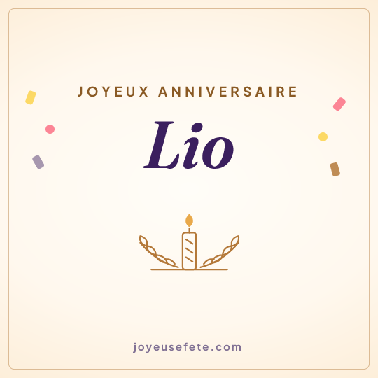 Image carrée « Joyeux anniversaire Lio » pour WhatsApp
