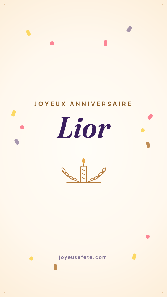 Image « Joyeux anniversaire Lior » au format story