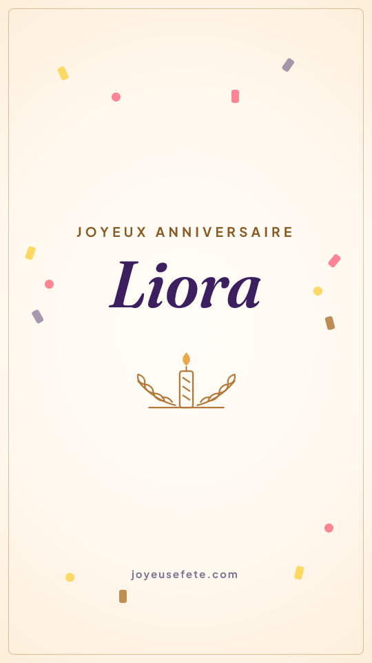 Image « Joyeux anniversaire Liora » au format story
