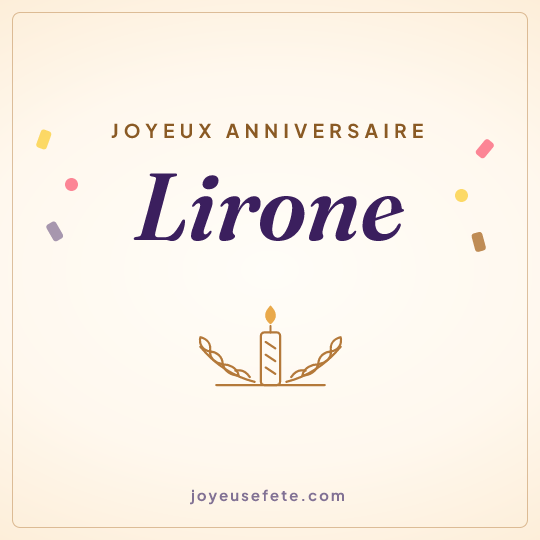 Image carrée « Joyeux anniversaire Lirone » pour WhatsApp
