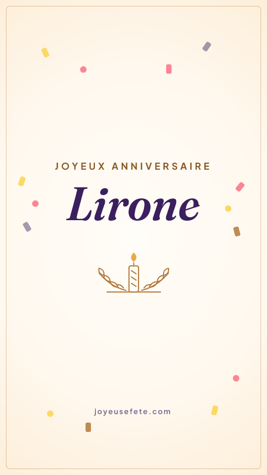 Image « Joyeux anniversaire Lirone » au format story