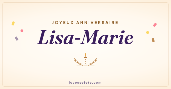 Image « Joyeux anniversaire Lisa-Marie » au format large