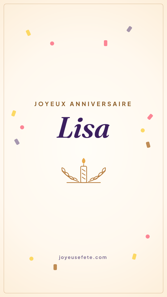 Image « Joyeux anniversaire Lisa » au format story