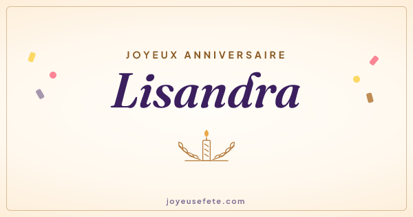 Image « Joyeux anniversaire Lisandra » au format large
