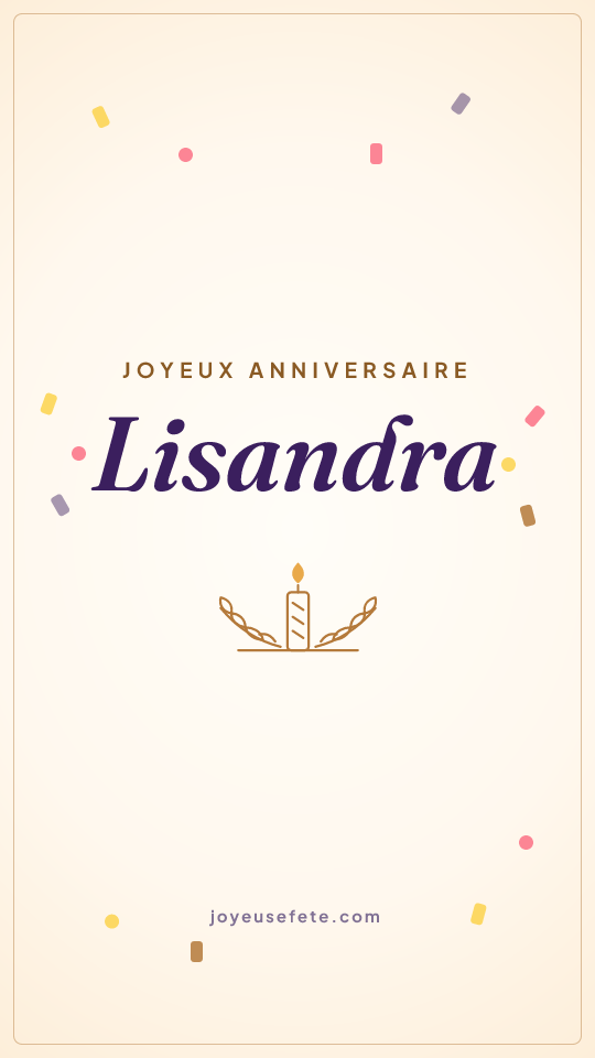 Image « Joyeux anniversaire Lisandra » au format story