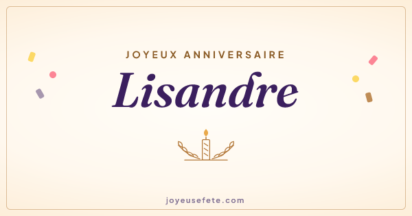 Image « Joyeux anniversaire Lisandre » au format large