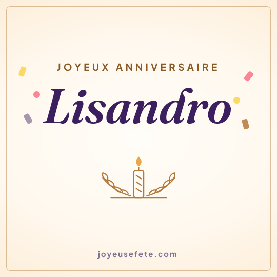 Image carrée « Joyeux anniversaire Lisandro » pour WhatsApp