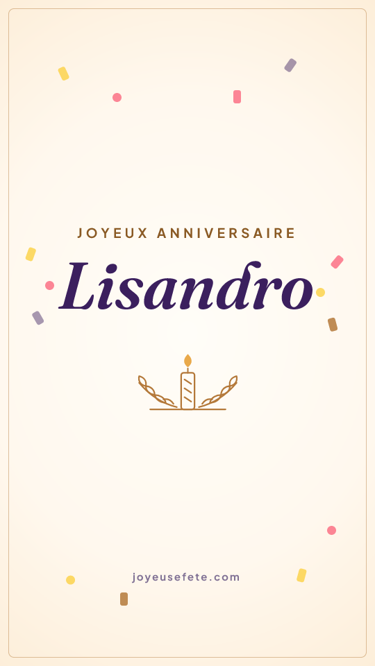 Image « Joyeux anniversaire Lisandro » au format story