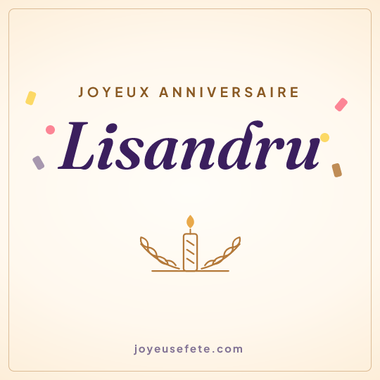 Image carrée « Joyeux anniversaire Lisandru » pour WhatsApp