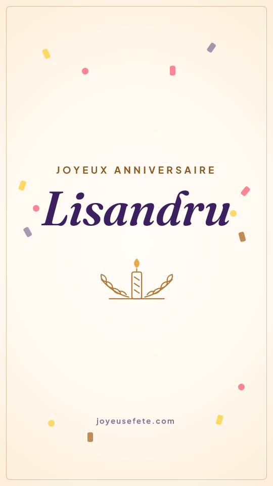 Image « Joyeux anniversaire Lisandru » au format story