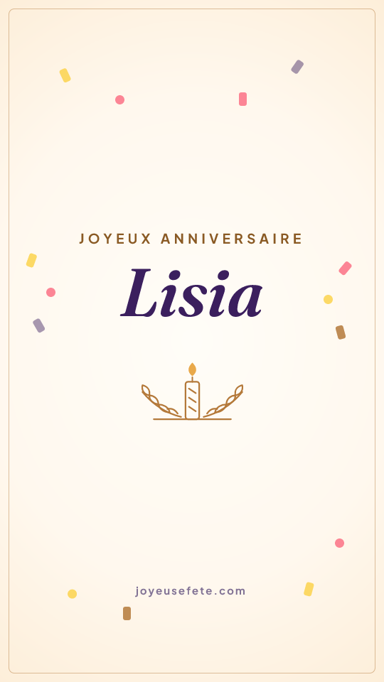 Image « Joyeux anniversaire Lisia » au format story