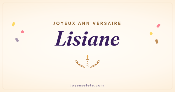 Image « Joyeux anniversaire Lisiane » au format large