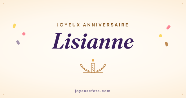 Image « Joyeux anniversaire Lisianne » au format large