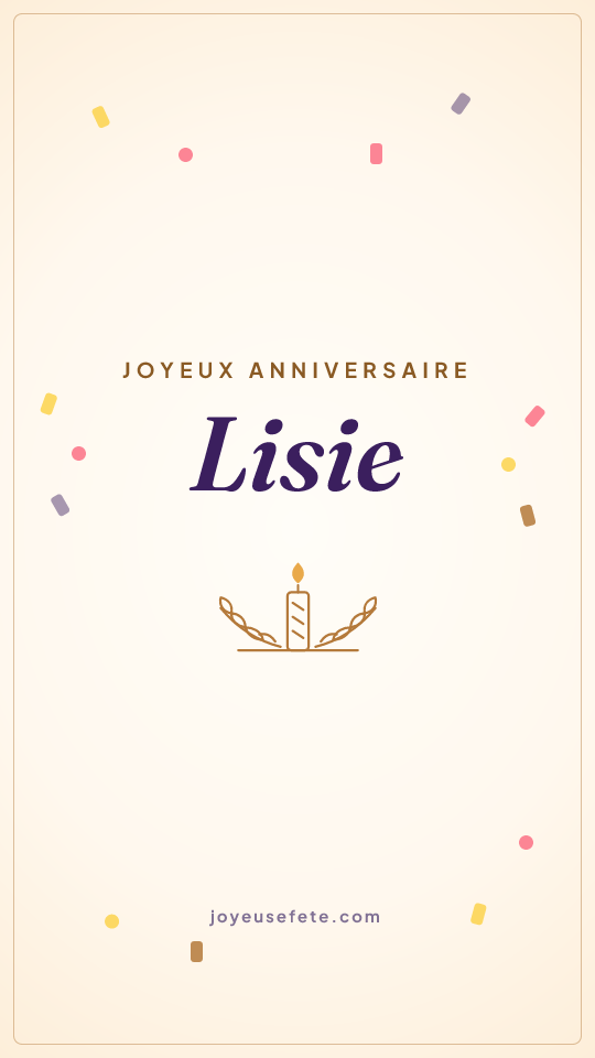 Image « Joyeux anniversaire Lisie » au format story