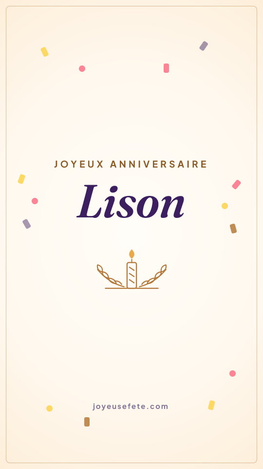 Image « Joyeux anniversaire Lison » au format story