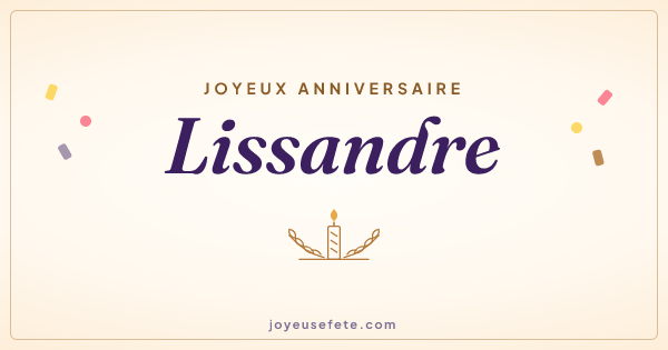 Image « Joyeux anniversaire Lissandre » au format large