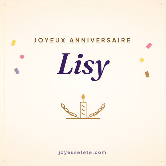 Image carrée « Joyeux anniversaire Lisy » pour WhatsApp