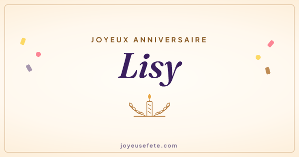 Image « Joyeux anniversaire Lisy » au format large