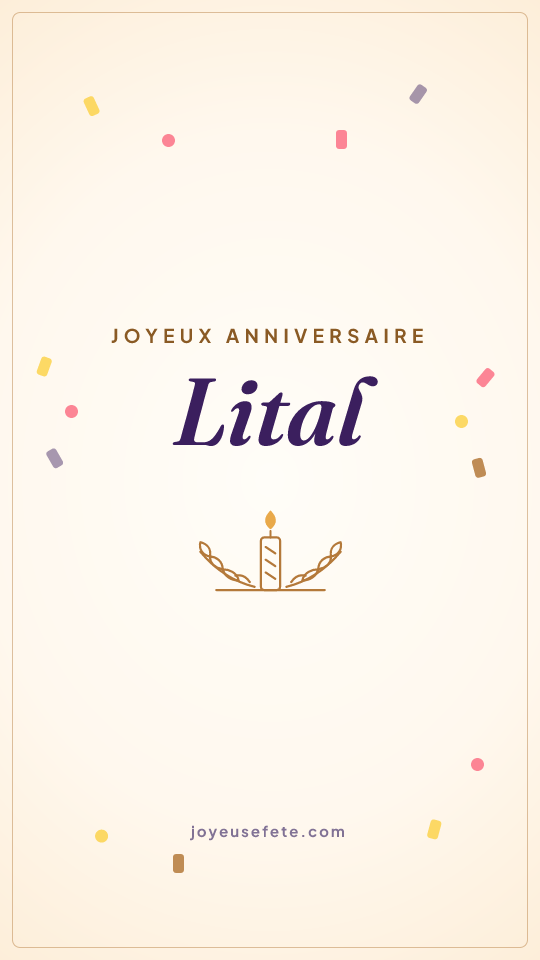 Image « Joyeux anniversaire Lital » au format story