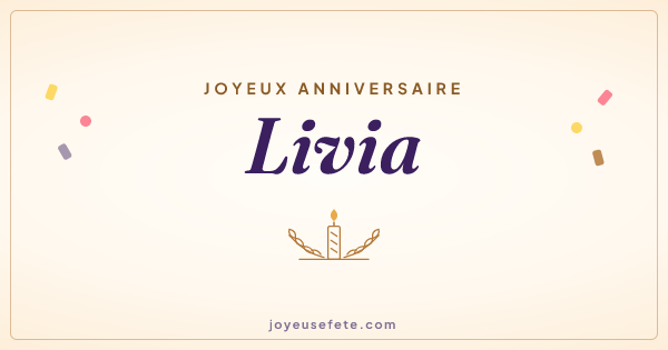 Image « Joyeux anniversaire Livia » au format large