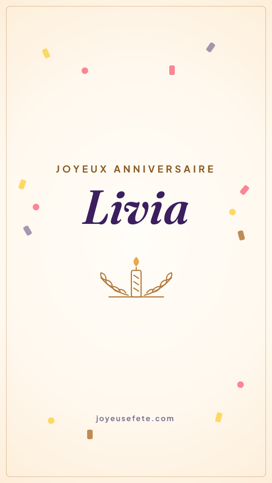 Image « Joyeux anniversaire Livia » au format story