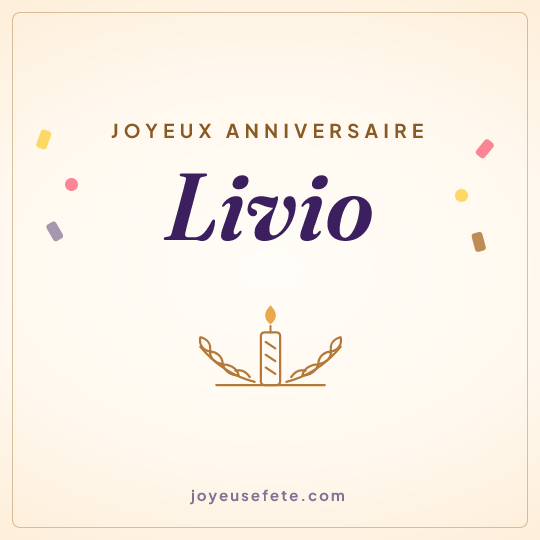 Image carrée « Joyeux anniversaire Livio » pour WhatsApp