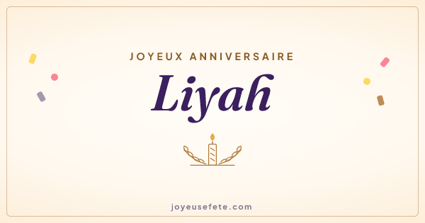 Image « Joyeux anniversaire Liyah » au format large