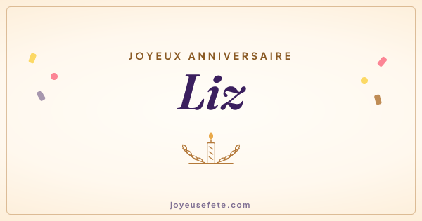 Image « Joyeux anniversaire Liz » au format large