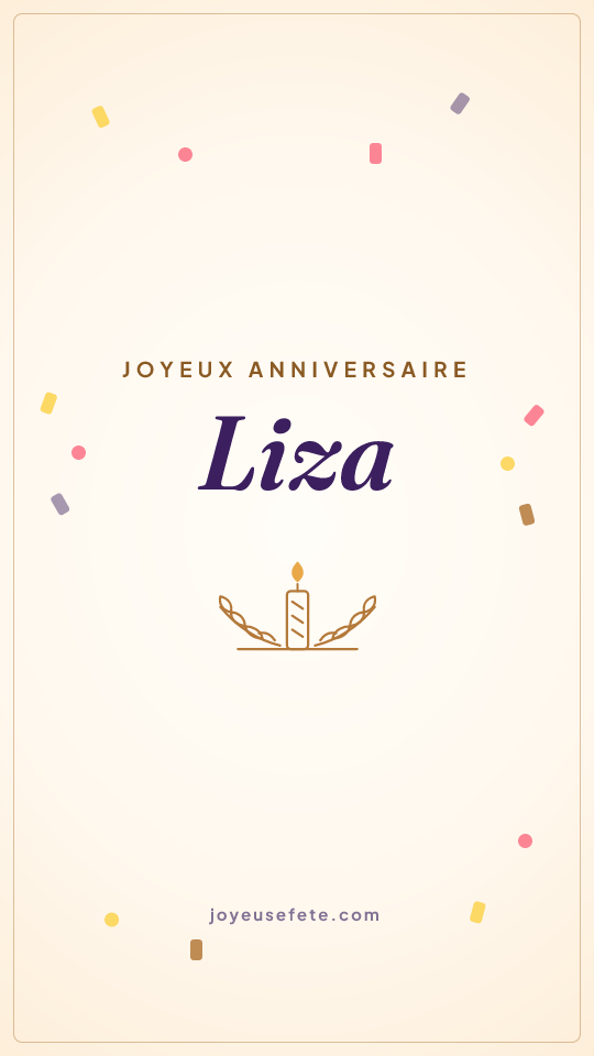 Image « Joyeux anniversaire Liza » au format story