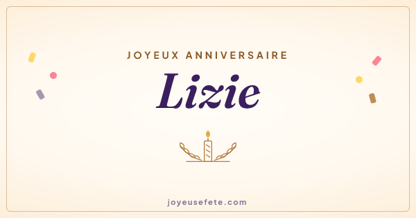 Image « Joyeux anniversaire Lizie » au format large