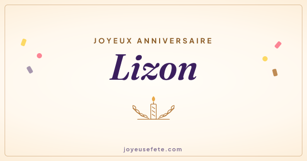 Image « Joyeux anniversaire Lizon » au format large