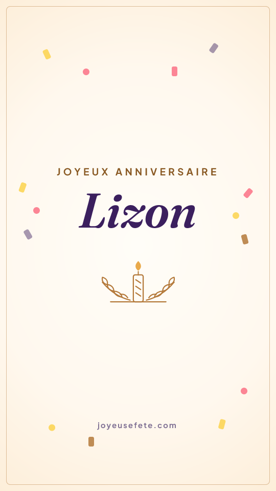 Image « Joyeux anniversaire Lizon » au format story