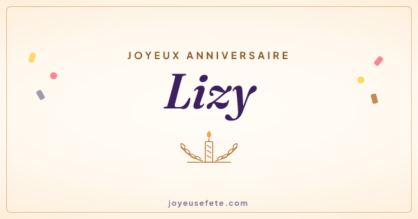 Image « Joyeux anniversaire Lizy » au format large