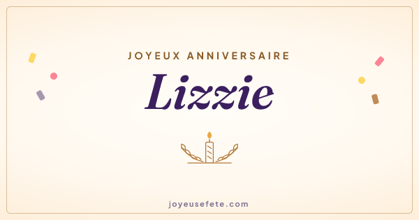 Image « Joyeux anniversaire Lizzie » au format large