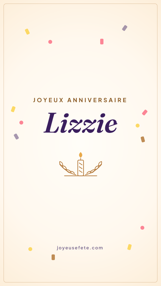 Image « Joyeux anniversaire Lizzie » au format story