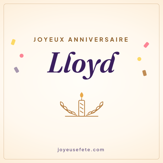 Image carrée « Joyeux anniversaire Lloyd » pour WhatsApp