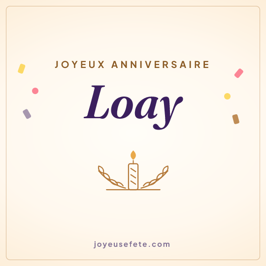 Image carrée « Joyeux anniversaire Loay » pour WhatsApp