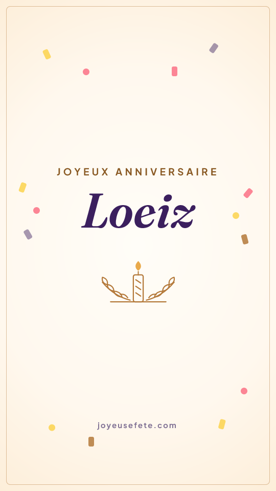 Image « Joyeux anniversaire Loeiz » au format story
