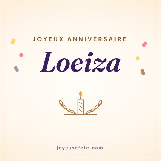 Image carrée « Joyeux anniversaire Loeiza » pour WhatsApp